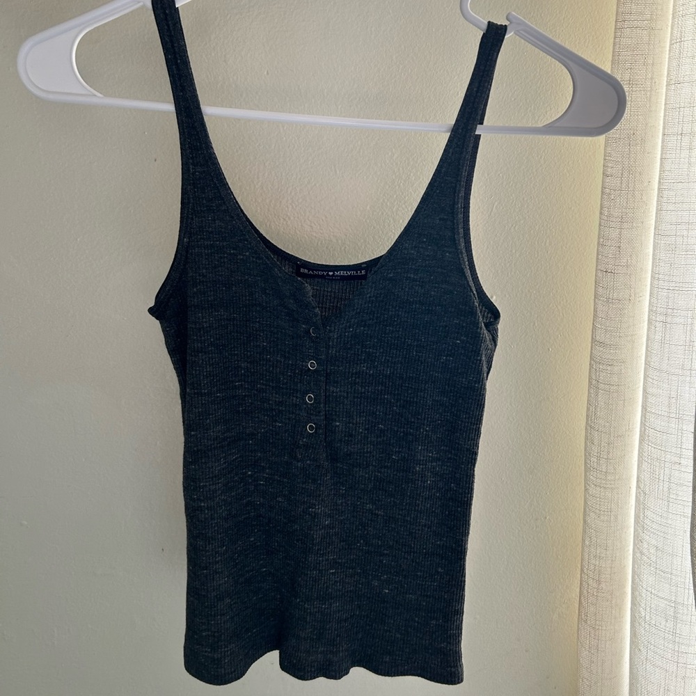 Brandy Melville John Galt Grey Tank Top